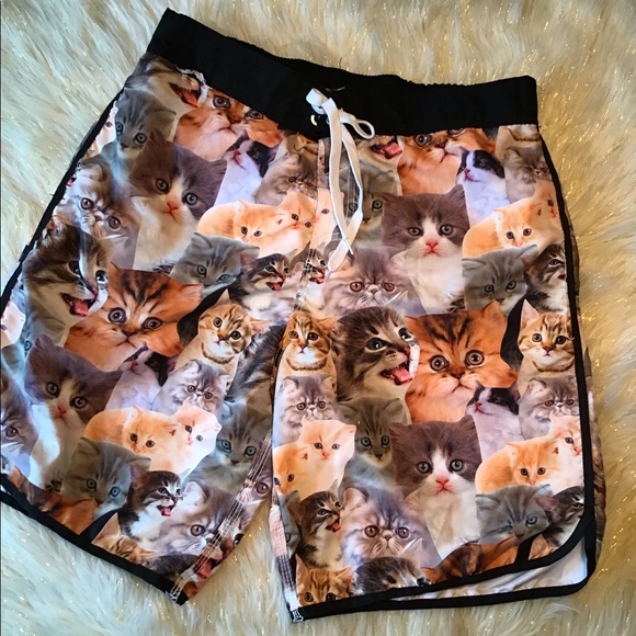 mens cat swim trunks